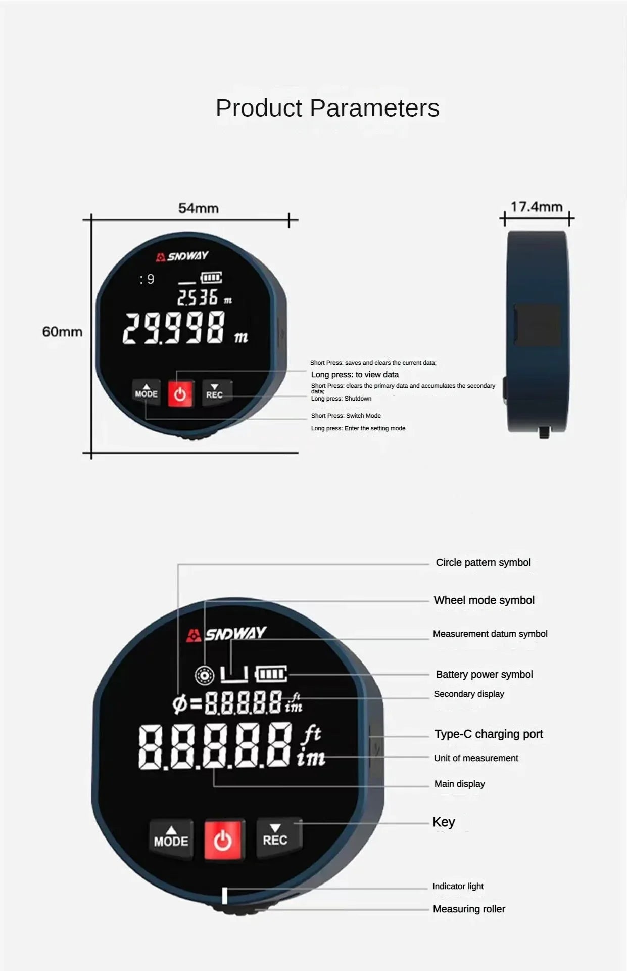 2 in 1 Roller Laser Rangefinder - Smart Shop (Online Store for wise shoppers) 