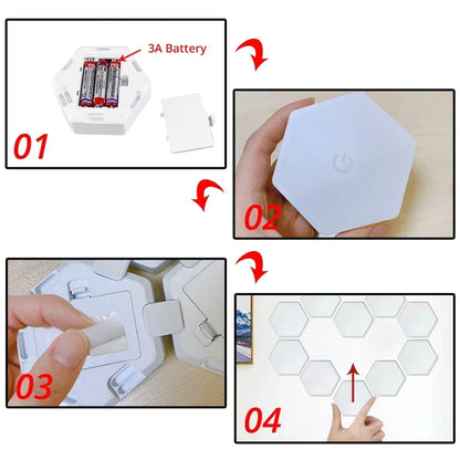 Touch Sensor RGB LED Hexagon Lamp - Smart Shop (Online Store for wise shoppers) 