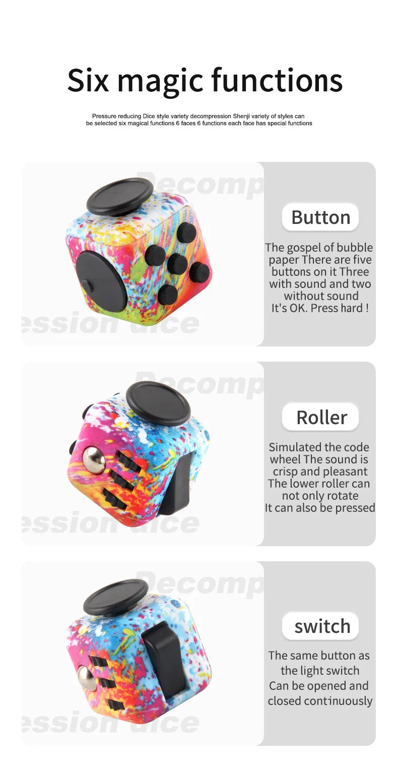 Stress Relief Fidget Cube for Focus and Relaxation