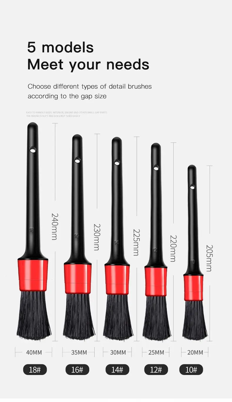 5-Piece Interior & Exterior Car Cleaning Brush Set