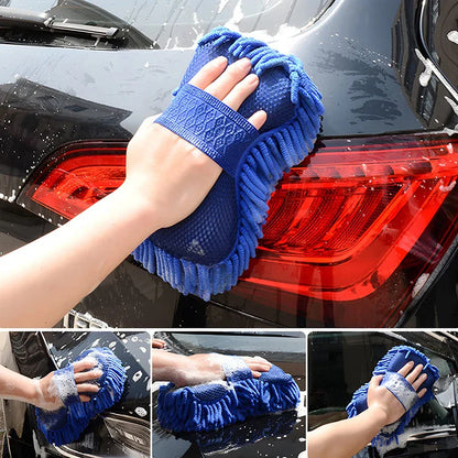 Ultra-Absorbent Chenille Microfiber Car Wash Mitt – Scratch-Free Cleaning Glove