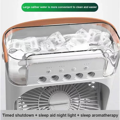 Portable 2-in-1 Fan and Humidifier with LED Night Lights - Stay Cool and Comfortable