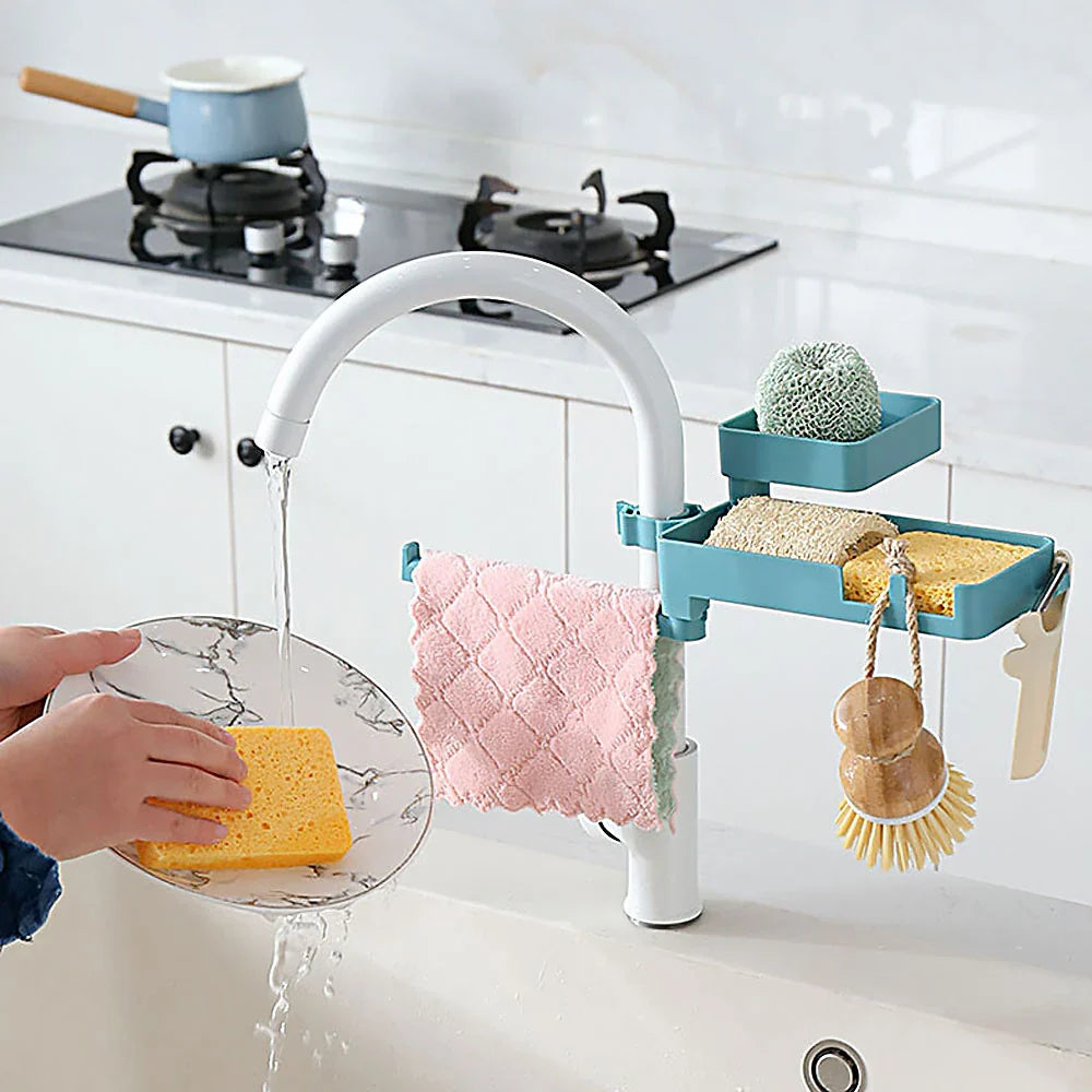 Double Floor Faucet Swivel Sponge Drain Rack - Smart Shop (Online Store for wise shoppers) 