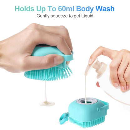 2-in-1 Silicone Pet Shampoo Brush & Grooming Scrubber