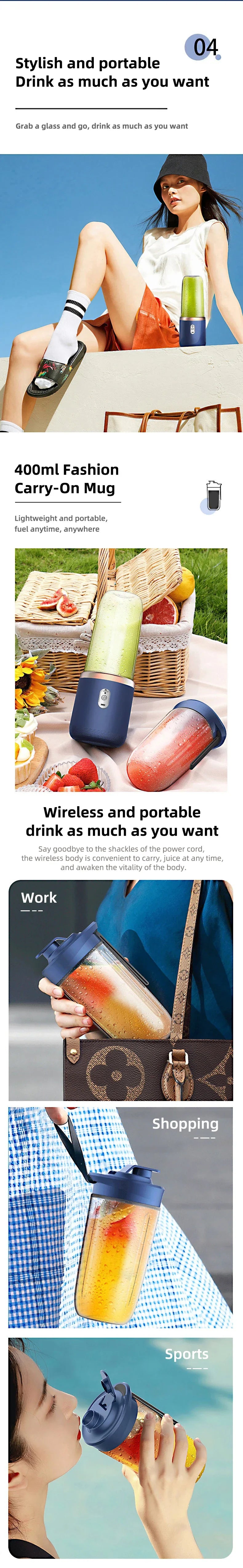 Wireless Portable Juicer Blender – Fresh Juice Anytime, Anywhere