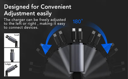 Car Retractable 4 in 1 Fast Charger