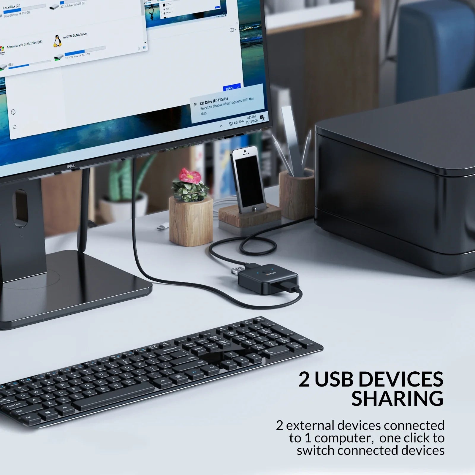 2 In 1 Data Switcher USB HUB - Smart Shop (Online Store for wise shoppers) 