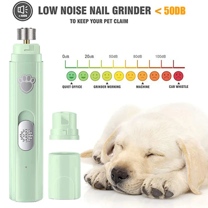 Electric Pet Nail Grinder with LED Light, 2-Speed, USB Rechargeable