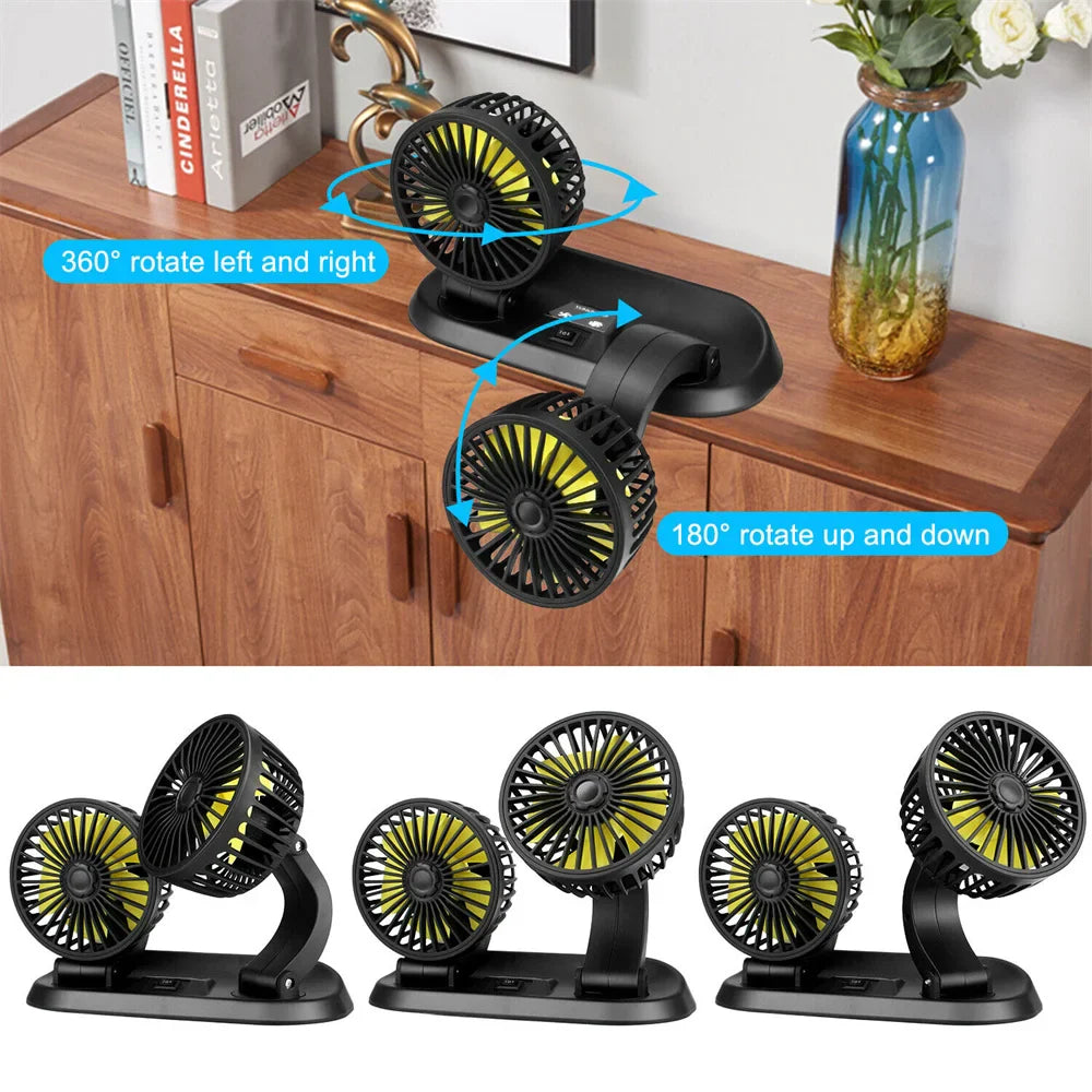 Portable Dual Head Car Air Cooling Fan - Smart Shop (Online Store for wise shoppers) 