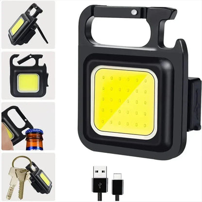 USB Rechargeable Mini LED Flashlight - Portable Keychain Lantern