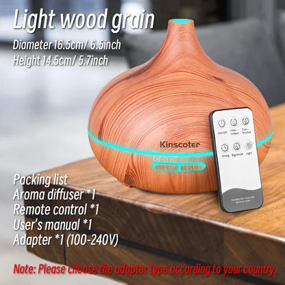 500ml Ultrasonic Aromatherapy Diffuser with Remote & 7-Color LED Lights