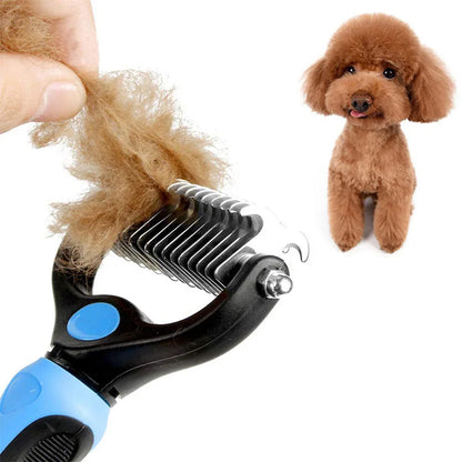 Professional Dual-Head Pet Deshedding Brush & Knot Remover