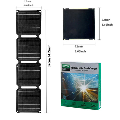 JMUYTOP Outdoor Portable Solar Panel Charger - 21W/40W