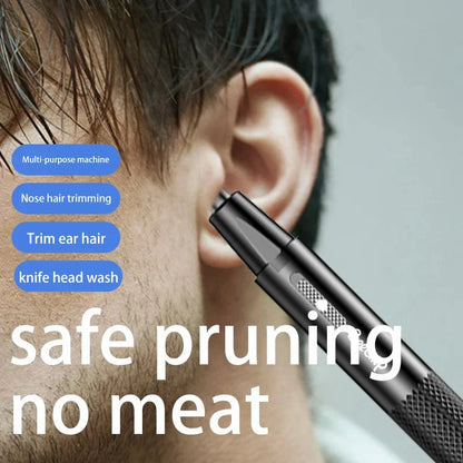 USB Rechargeable Nose and Ear Hair Trimmer – Unisex Metal Electric Shaver