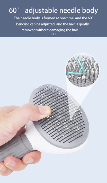 Pet Grooming Brush for Dogs & Cats – Stainless Steel Comb for Long Hair