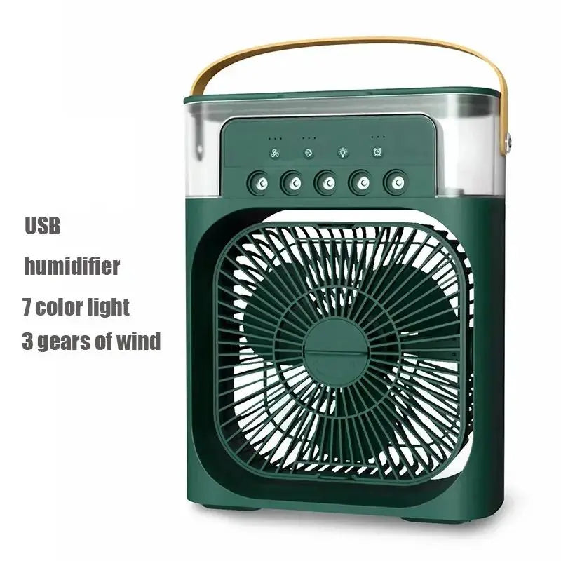 Portable 2-in-1 Fan and Humidifier with LED Night Lights - Stay Cool and Comfortable