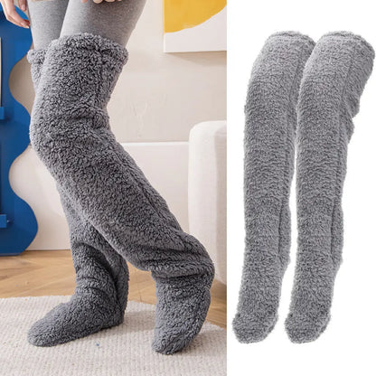 Over Knee High Fuzzy Socks - Smart Shop (Online Store for wise shoppers) 