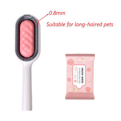 Double-Sided Pet Hair Removal Grooming Brush for Cats and Dogs