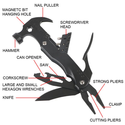 Multifunctional Pliers With Folding Nail Hammer