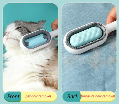 Double-Sided Pet Hair Removal Grooming Brush for Cats and Dogs