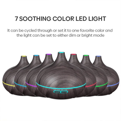 500ml Ultrasonic Aromatherapy Diffuser with Remote & 7-Color LED Lights