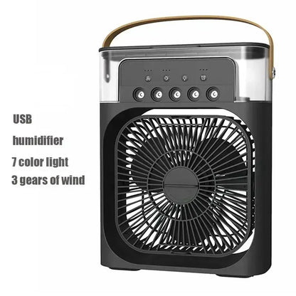 Portable 2-in-1 Fan and Humidifier with LED Night Lights - Stay Cool and Comfortable