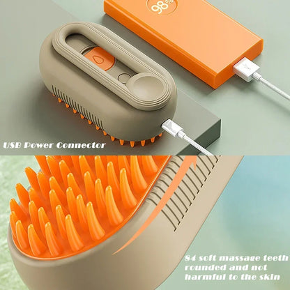 4-in-1 Steam Brush for Dogs and Cats - Pet Grooming & Hair Removal Tool