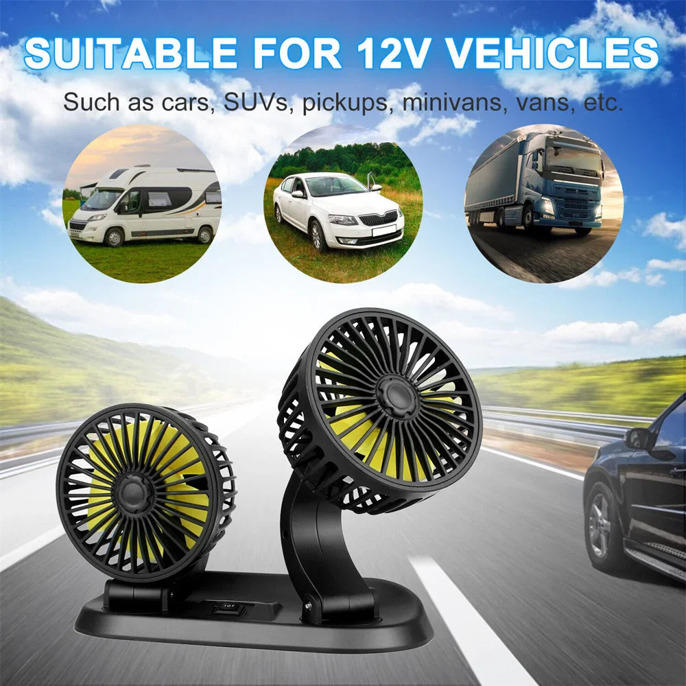 Portable Dual Head Car Air Cooling Fan - Smart Shop (Online Store for wise shoppers) 