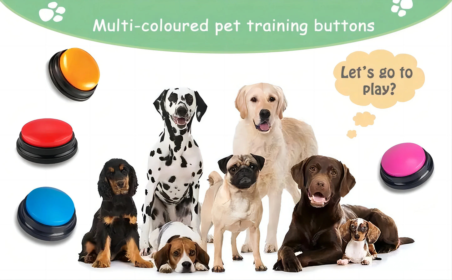 Interactive Recordable Dog Training Buttons – Portable & Fun Pet Toy