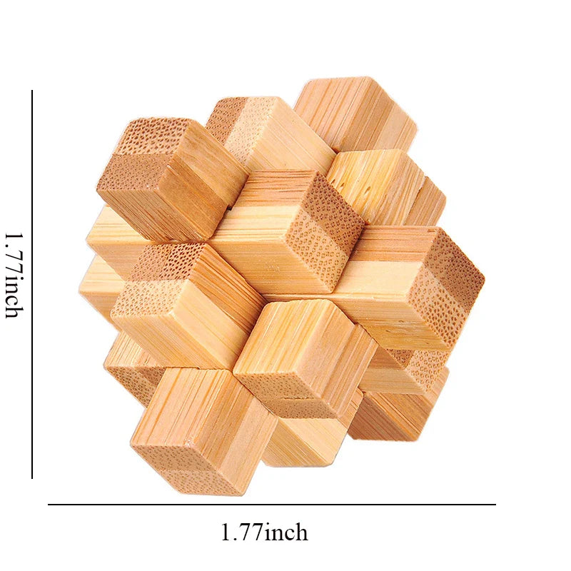 Wooden Kong Ming & Lu Ban Lock 3D IQ Puzzle Toy