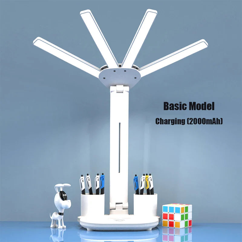 3-in-1 Multifunctional LED Desk Lamp with Fan, Calendar, and Clock