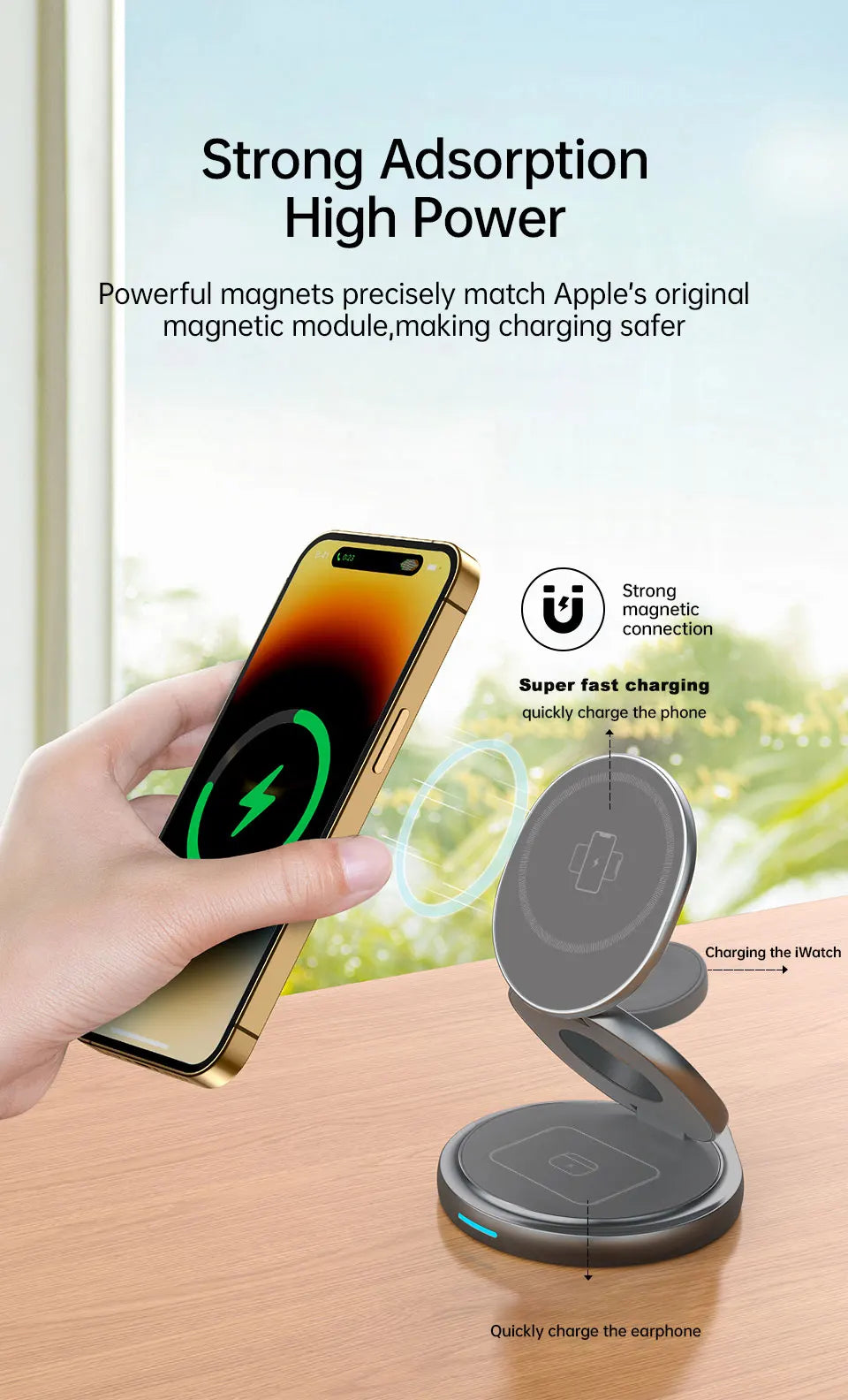 3 in 1 Foldable Magnetic Wireless Charger - Smart Shop (Online Store for wise shoppers) 