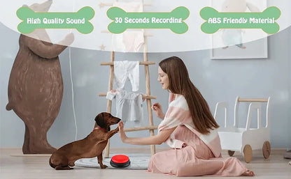 Interactive Recordable Dog Training Buttons – Portable & Fun Pet Toy