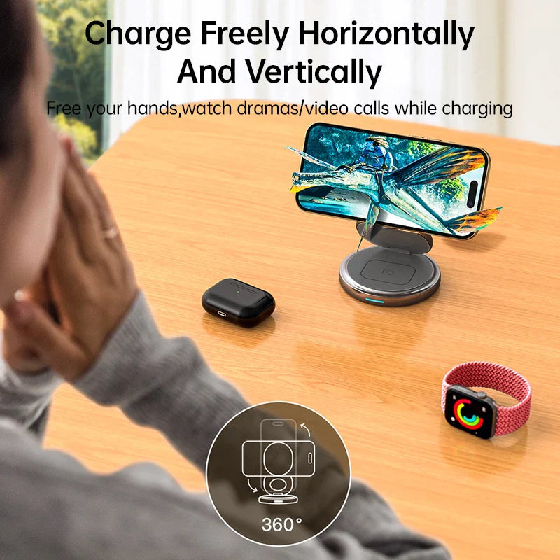 3 in 1 Foldable Magnetic Wireless Charger - Smart Shop (Online Store for wise shoppers) 