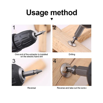 NINDEJIN 4/5/6pcs Damaged Screw Extractor Drill Bit Extractor Drill Set Broken Speed Out Bolt Extractor Bolt Stud Remover Tool