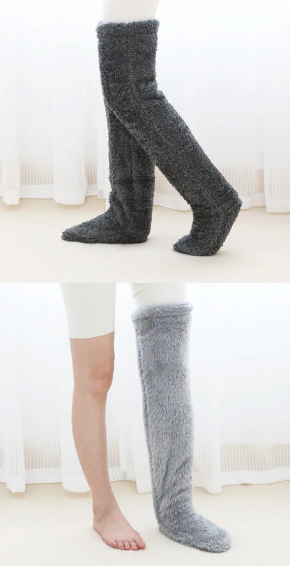 Over Knee High Fuzzy Socks - Smart Shop (Online Store for wise shoppers) 