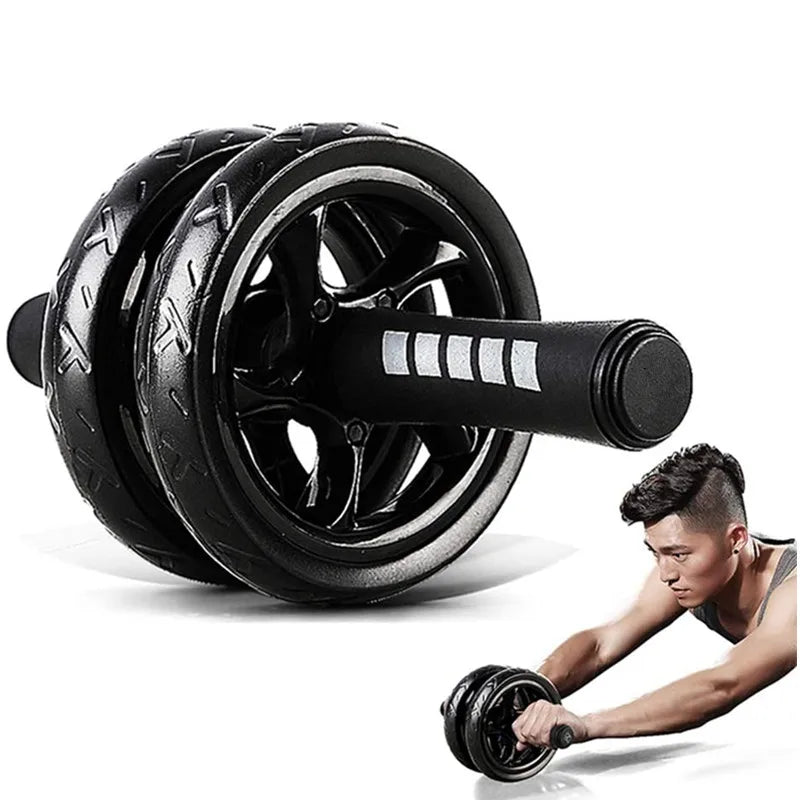 Silent Double-Wheeled AB Roller with Mat – Ultimate Core and Strength Training Tool