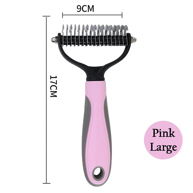 Professional Dual-Head Pet Deshedding Brush & Knot Remover