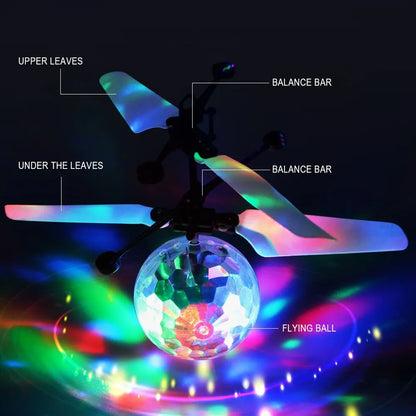 LED Gesture-Control Crystal Ball - Interactive Flying Toy with Colorful Lights