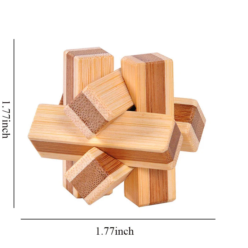 Wooden Kong Ming & Lu Ban Lock 3D IQ Puzzle Toy