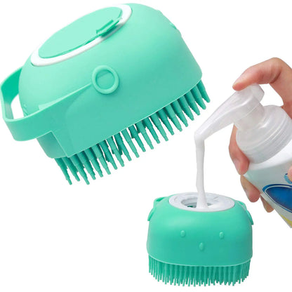 2-in-1 Silicone Pet Shampoo Brush & Grooming Scrubber