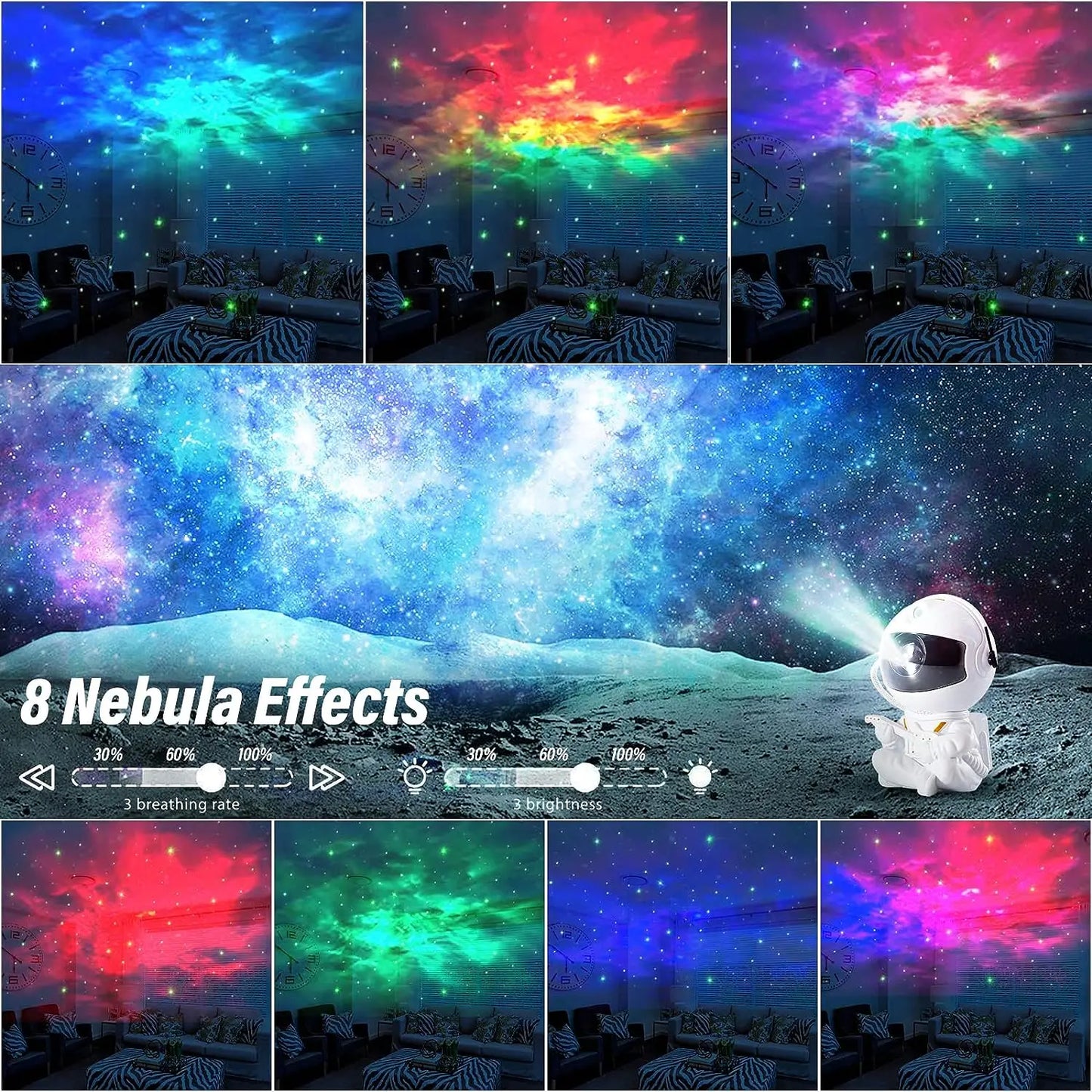 Astronaut Galaxy Star Projector Night Light – LED Nebula Ceiling Lamp