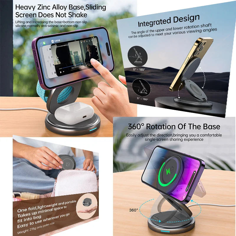 3 in 1 Foldable Magnetic Wireless Charger - Smart Shop (Online Store for wise shoppers) 