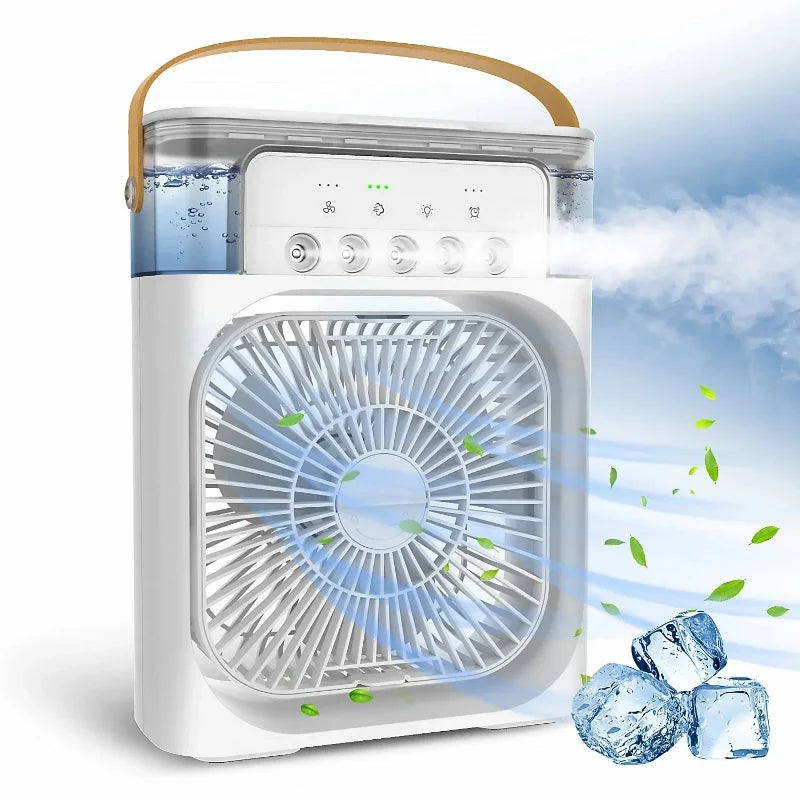 Portable 2-in-1 Fan and Humidifier with LED Night Lights - Stay Cool and Comfortable