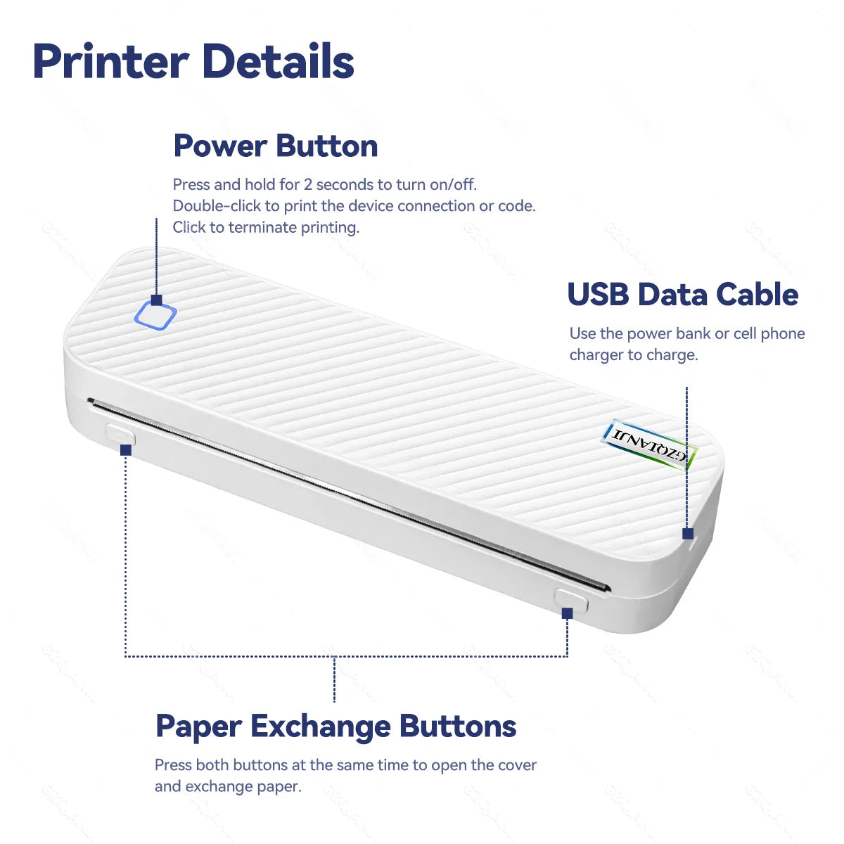 Portable Inkless Bluetooth A4 Thermal Printer - Smart Shop (Online Store for wise shoppers) 