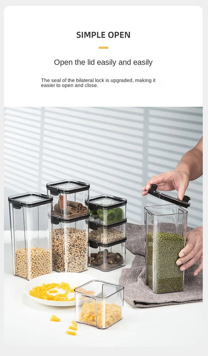 Airtight Kitchen Grain Storage Jars – Moisture-Proof Organizer Set