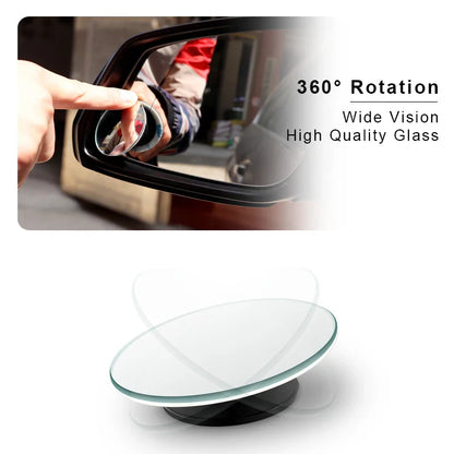 360° Adjustable Car Blind Spot Mirror – Wide Angle Rearview Convex Mirror