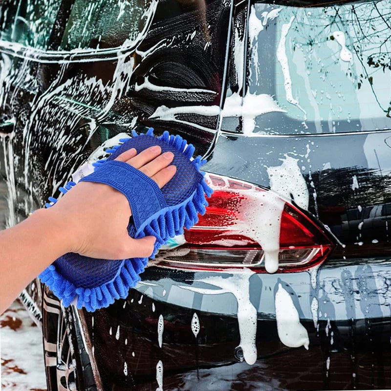 Ultra-Absorbent Chenille Microfiber Car Wash Mitt – Scratch-Free Cleaning Glove