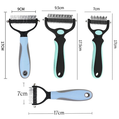 Professional Dual-Head Pet Deshedding Brush & Knot Remover