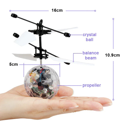 LED Gesture-Control Crystal Ball - Interactive Flying Toy with Colorful Lights